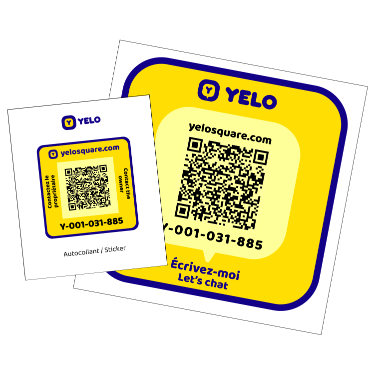 Autocollant Yelo avec code QR unique