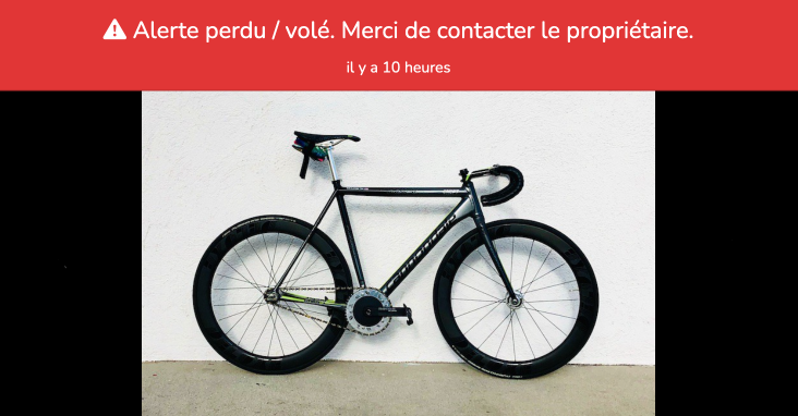 Alerte vélo volé