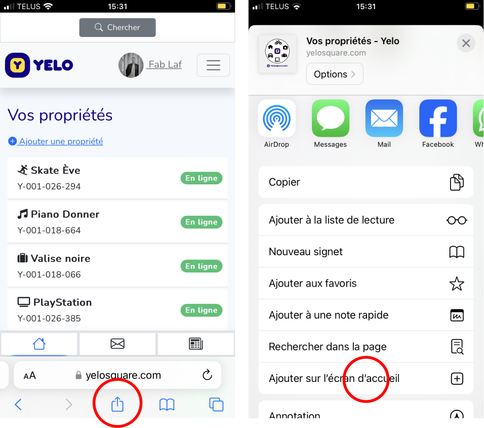 Comment installer l'application Yelo sur IOS