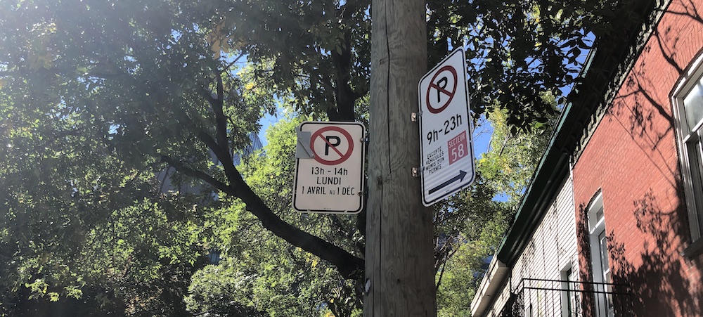 Parking prohibition in Montreal