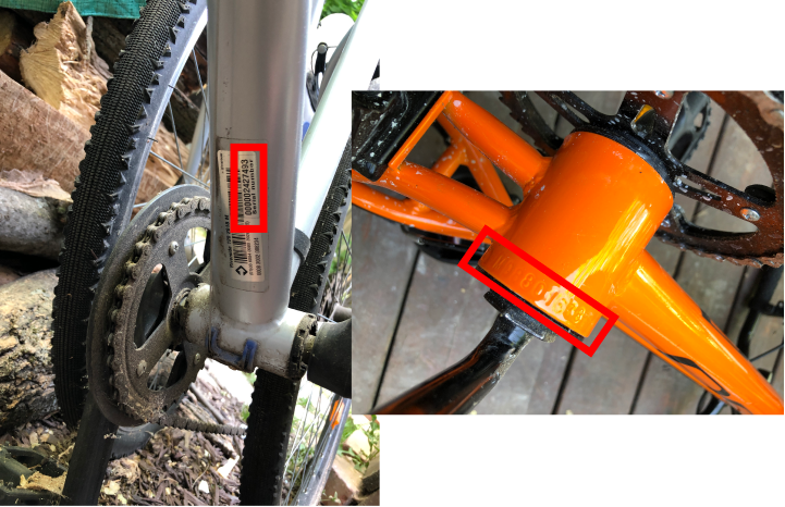 Serial number on a bike